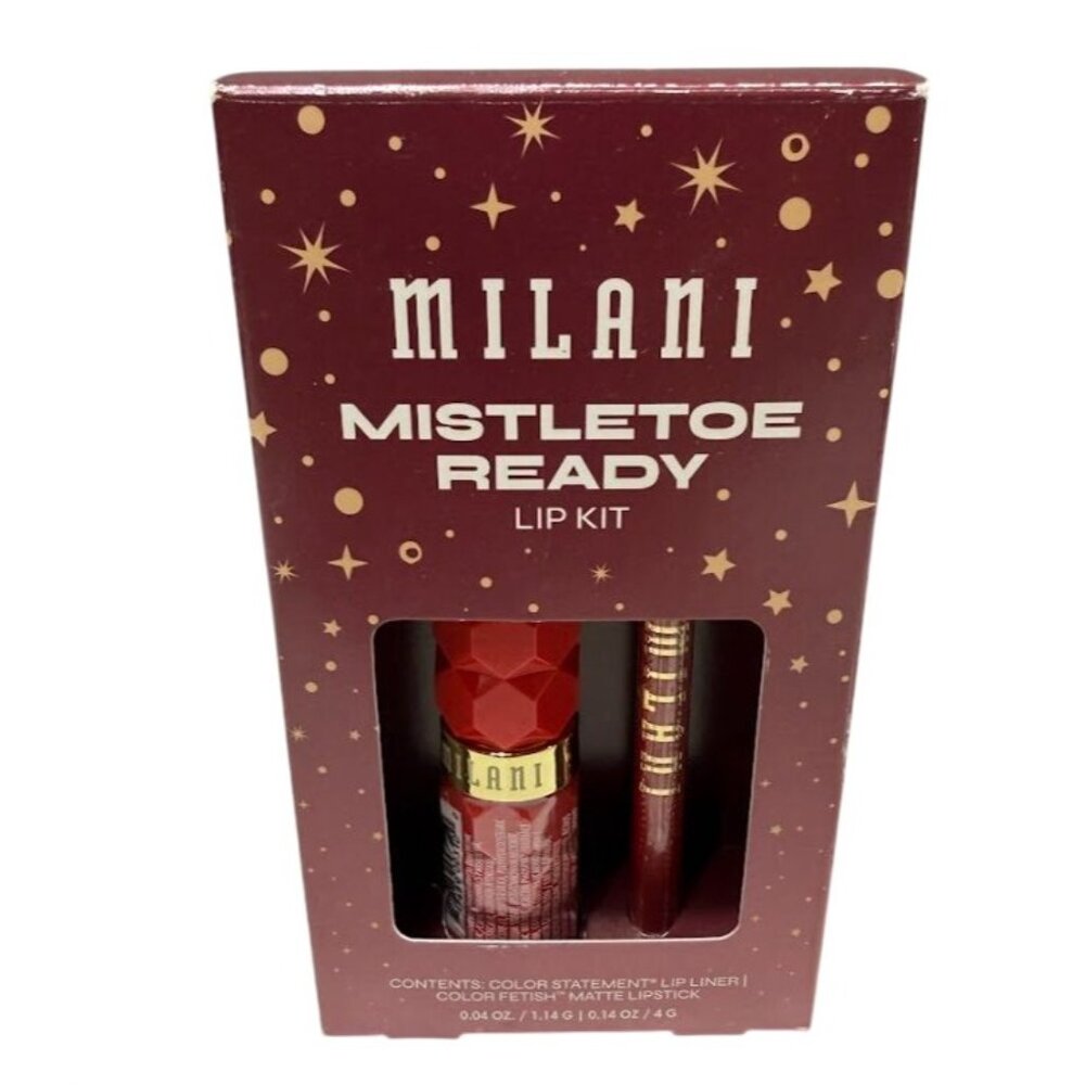 Milani Mistletoe Ready Lip Kit Matte Lipstick & Liner True Red